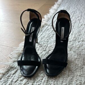Manolo Blahnik Black Strappy Stiletto Heels